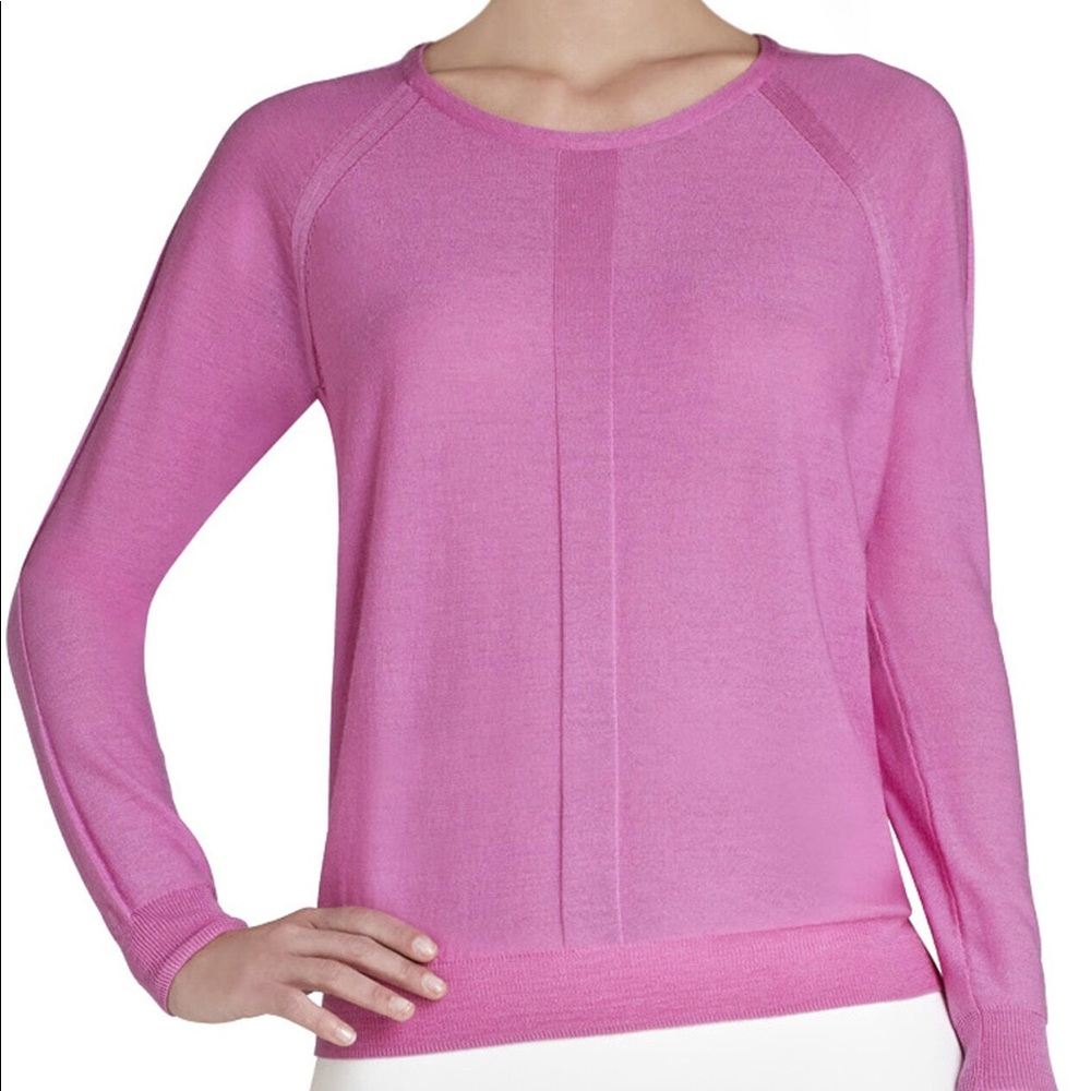 BCBG Pink Pullover Sweater Merino Wool